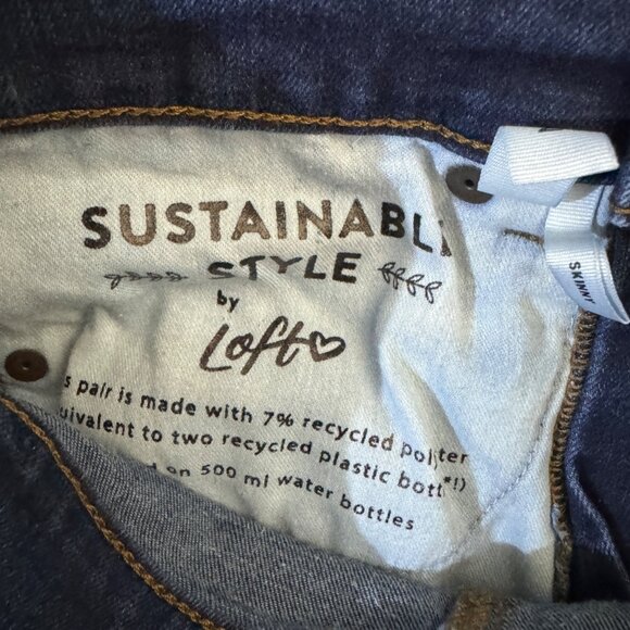 Ann Taylor LOFT Womens Skinny Jeans Size 26 Dark Wash Denim - Picture 8 of 8